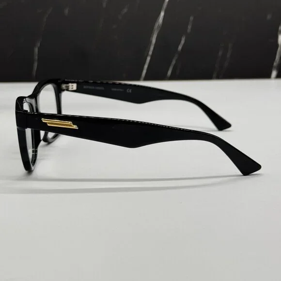 NEW BOTTEGA VENETA EYEGLASSES BV1120OA 001 BLACK SQUARE WOMEN EYEWEAR Bottega Veneta BV1120O 001 Shiny Black Optical Frame - eye  main image 4